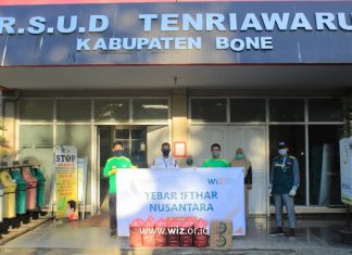 LAZNAS WIZ Bagikan Hidangan Buka Puasa Ke Tim Medis RSUD Tenriawaru Bone