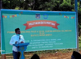 Sekretaris Daerah Muna Barat Apresiasi Pembangunan Sekolah Islam Wahdah Islamiyah