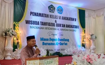 Apresiasi Pendidikan MI Al Wahdah Baubau, Kemenag Baubau: Tak Hanya di Pondok, Insan al Quran Juga dicetak di Wahdah