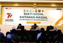 HUT Bhayangkara ke-77, Densus 88 Mabes Polri Gandeng Polrestabes Makassar dan Wahdah Islamiyah Gelar Bakti Sosial