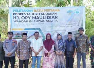 Mantan Kadis Kesehatan Konsel Kolaborasi dengan Wahdah Islamiyah Sultra Bangun Ponpes Tahfizhul Quran di Desa Anduna