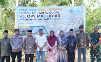 Mantan Kadis Kesehatan Konsel Kolaborasi dengan Wahdah Islamiyah Sultra Bangun Ponpes Tahfizhul Quran di Desa Anduna