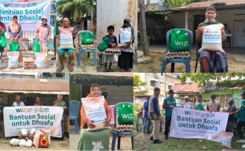 YBM PLN Kendari dan WIZ Sultra Kolaborasi Salurkan Puluhan Paket Sembako, Ringankan Beban Hidup Pekerja Harian