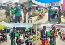 Bantuan Sembako untuk Pejuang Nafkah Pasar Mawasangka: Sinergi WIZ Buton Tengah dan Koramil 1413-04 Mawasangka