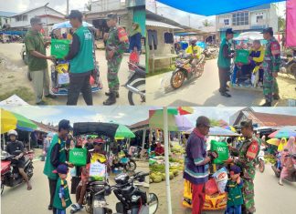 Bantuan Sembako untuk Pejuang Nafkah Pasar Mawasangka: Sinergi WIZ Buton Tengah dan Koramil 1413-04 Mawasangka