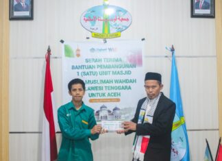 Wujud Solidaritas Kebangsaan, Muslimah Wahdah Sultra Salurkan Bantuan Mushola dan Ifthor untuk Korban Banjir Aceh